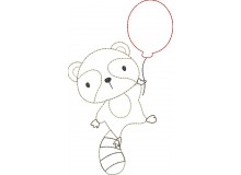 Stickdatei - Waschbär Ballon